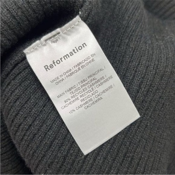 Reformation Elegant cashmere Black Dress with Chain Straps NEW - Picture 11 of 12